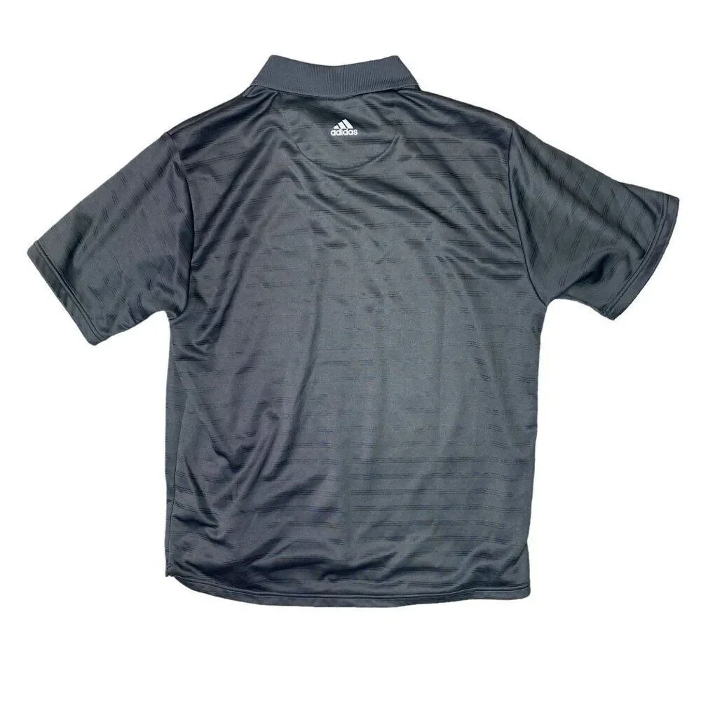 Adidas Polo Gray Stripe Mens Size Large